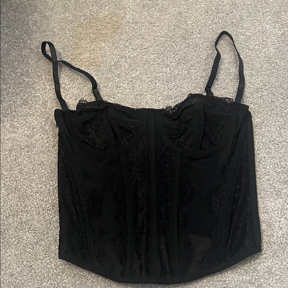 SHEIN Black Lace Bustier Top